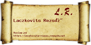 Laczkovits Rezső névjegykártya
